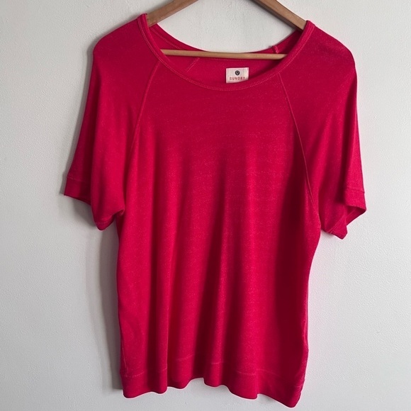 Sundry Tencel Pima Cotton Soft Short Sleeve Loungewear Top - Picture 1 of 5